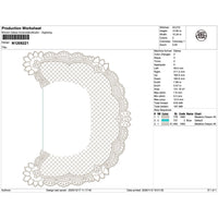 Heart-Patterned Grid Lace Border Embroidery-N1208221