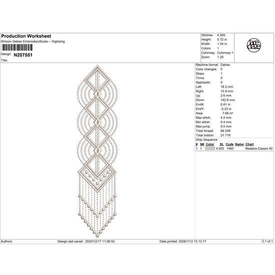 Geometric Macramé Lace Embroidery-N207551