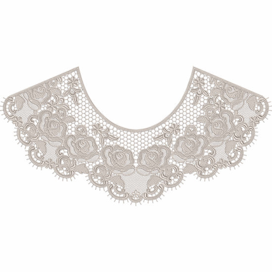 Rose Motif Lace Collar Embroidery-N808700