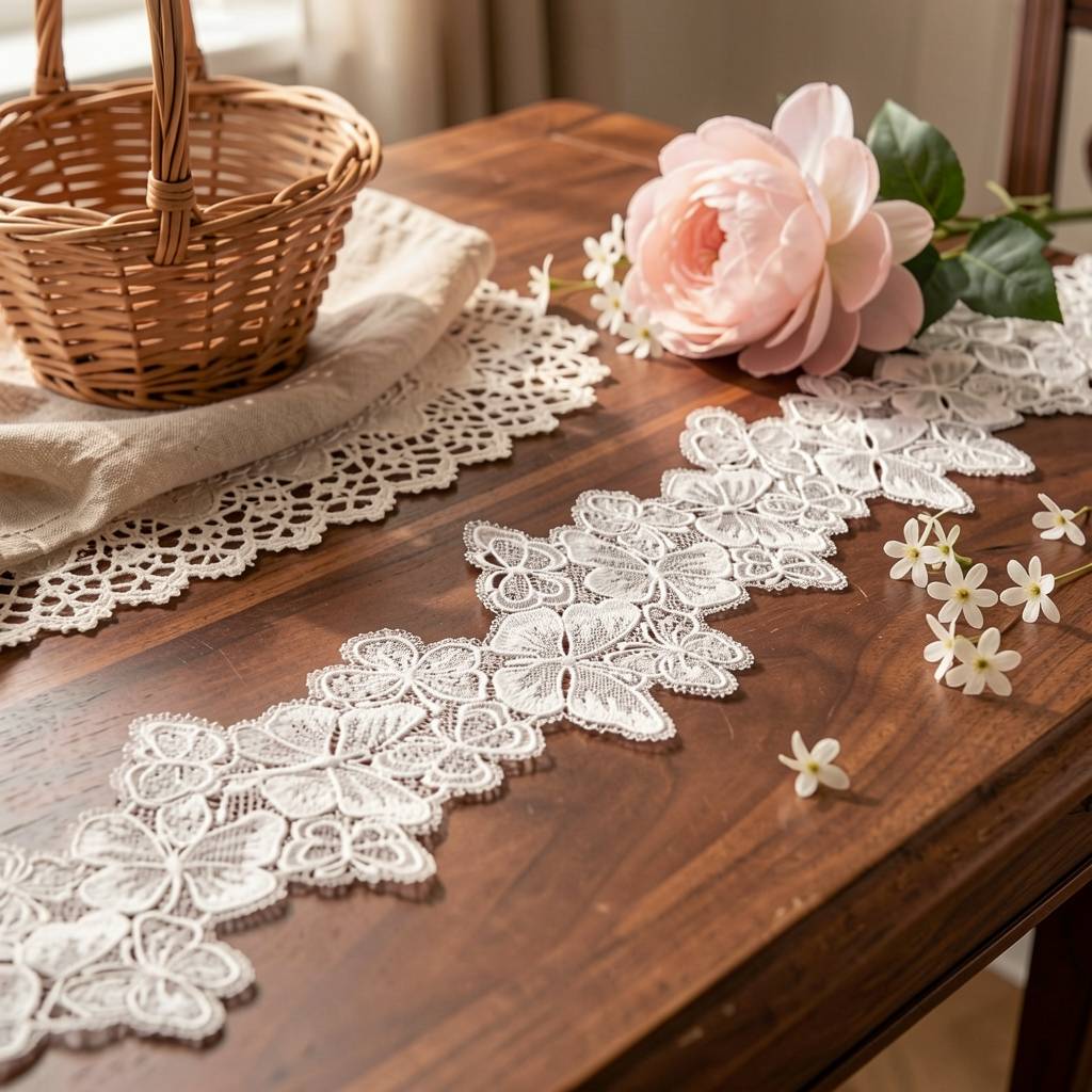 LaceCraze White Butterfly Lace Trim