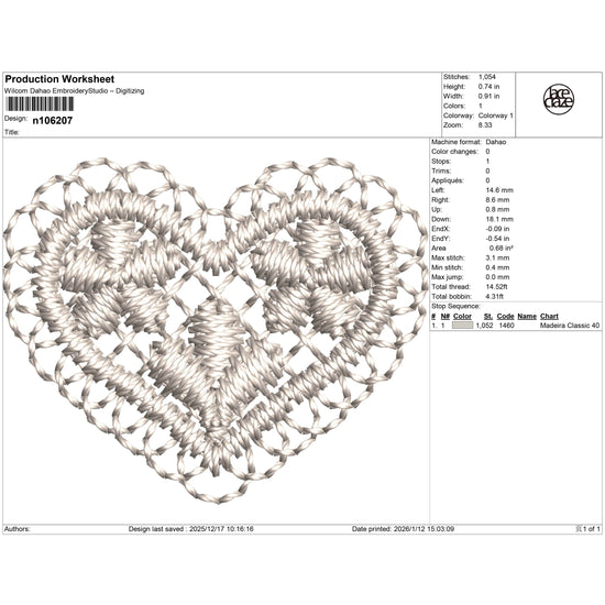 Lace Heart Weave Embroidery-XLN106207
