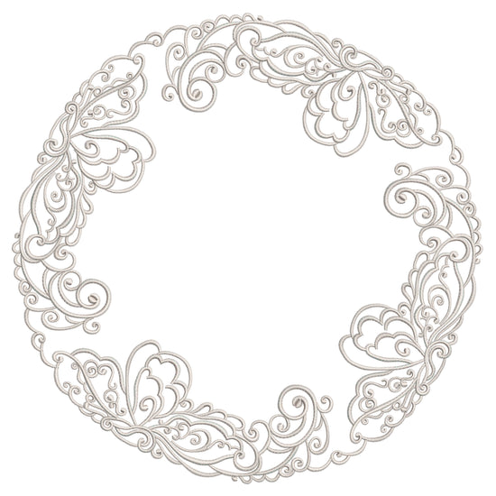 Swirling Vine Lace Wreath Embroidery-N1027333