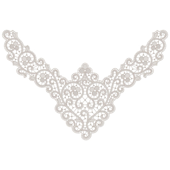 Triangular Scroll Lace Applique Embroidery-N1208179