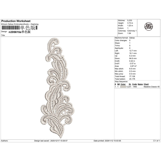 Scrollwork Lace Embroidery-XLn205615a