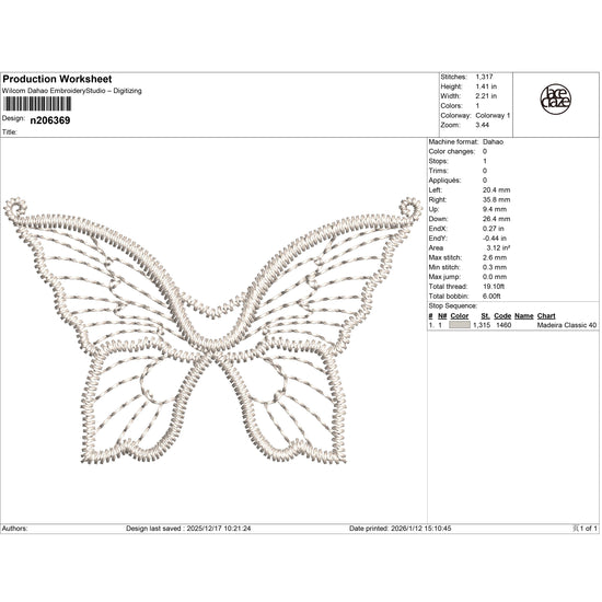 Filigree Butterfly Lace Embroidery-XLN206369