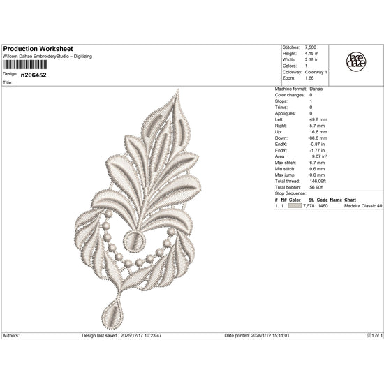 Plume & Pearl Lace Embroidery-XLN206452