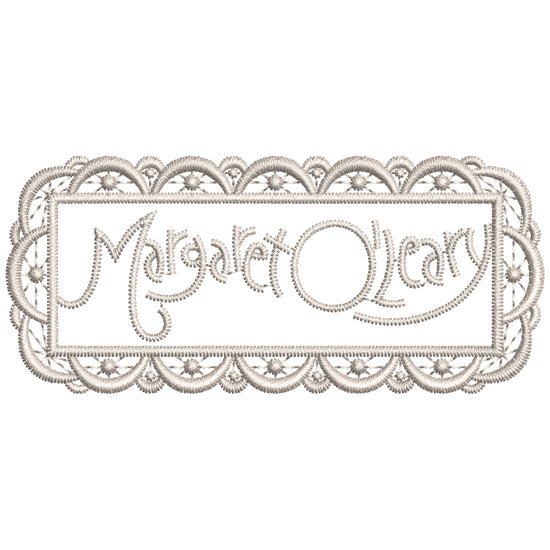 Elegant Lace Nameplate Embroidery-N206579