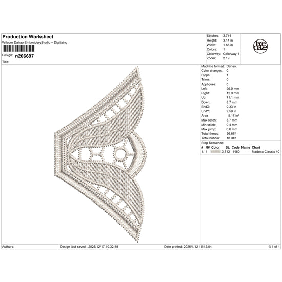 Geometric Fan Lace Embroidery-XLN206697