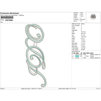 Turquoise Scrollwork Lace Embroidery-N207289B