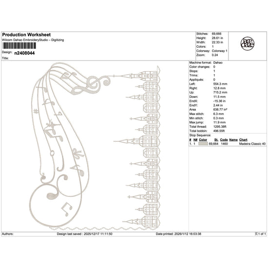 Melody & Skyline Lace Border Embroidery-N2408044