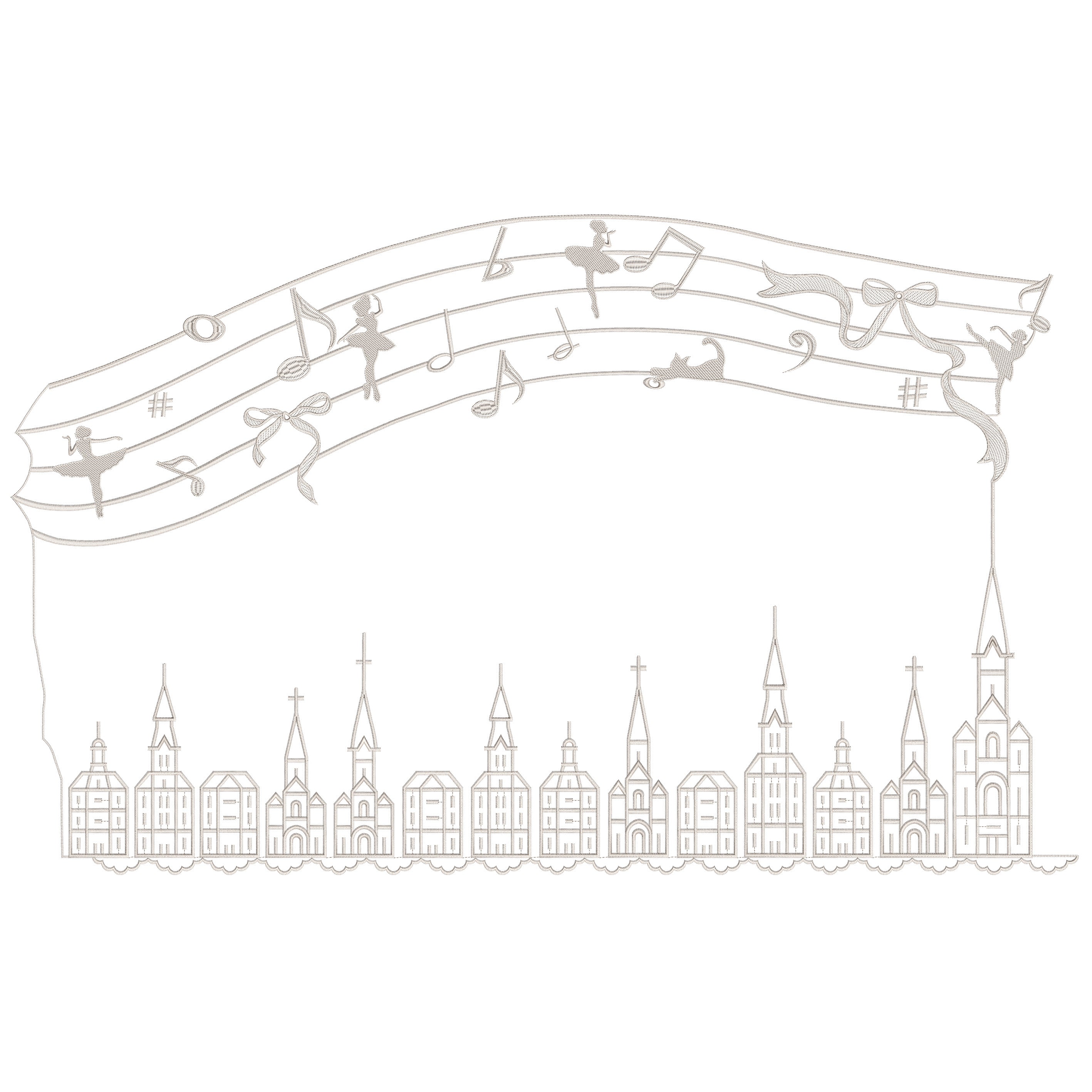 Ballerina Melody & Skyline Lace Border Embroidery-N2408045