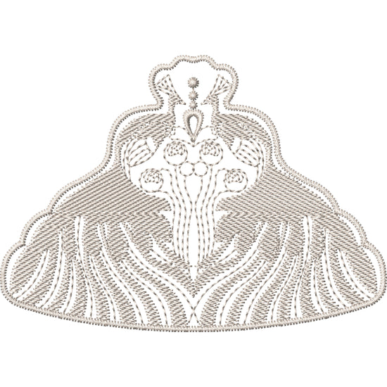 Ornate Fan Lace Embroidery-XLN306877