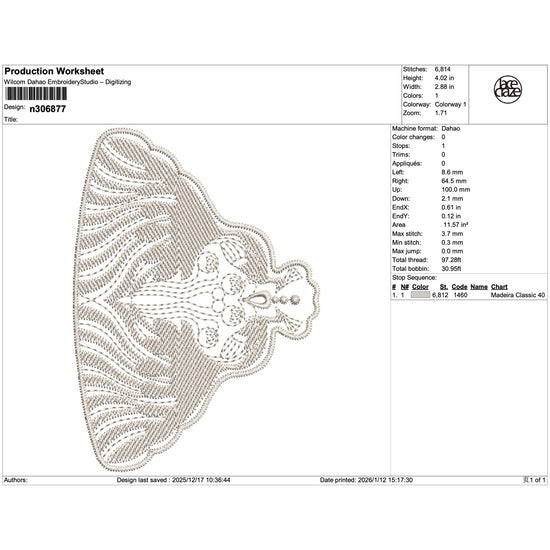 Ornate Fan Lace Embroidery-XLN306877