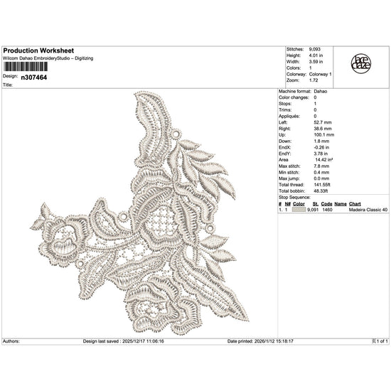 Blooming Floral Lace Embroidery-N307464