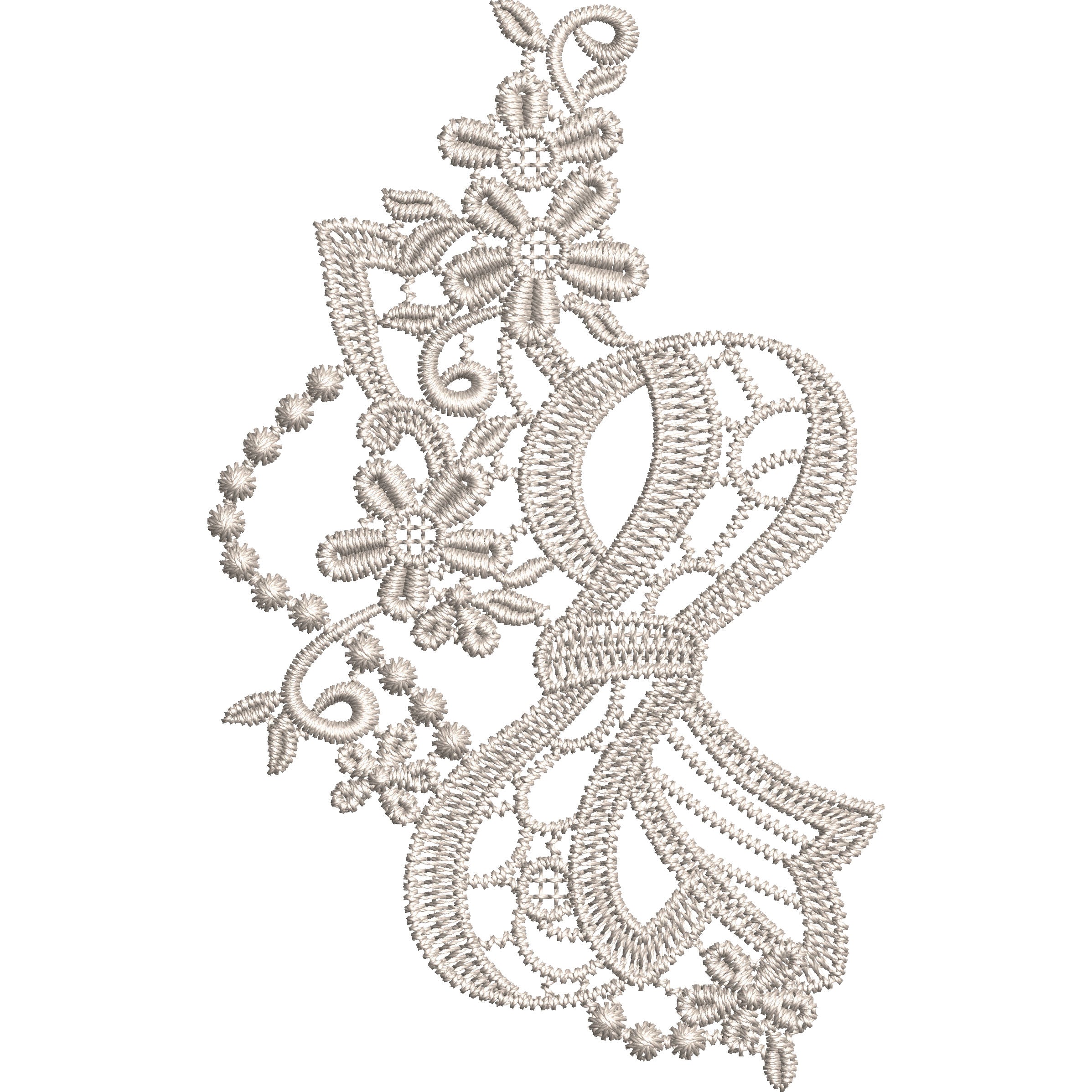 Floral Bow Lace Embroidery-N308094