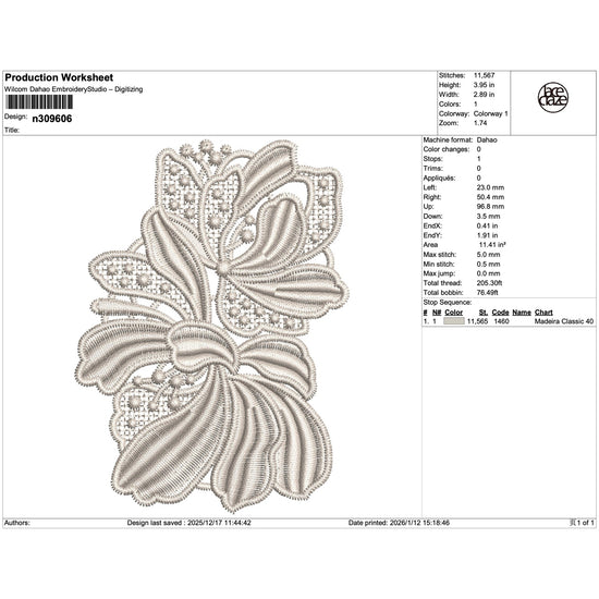 Lattice Floral Lace Embroidery-N309606