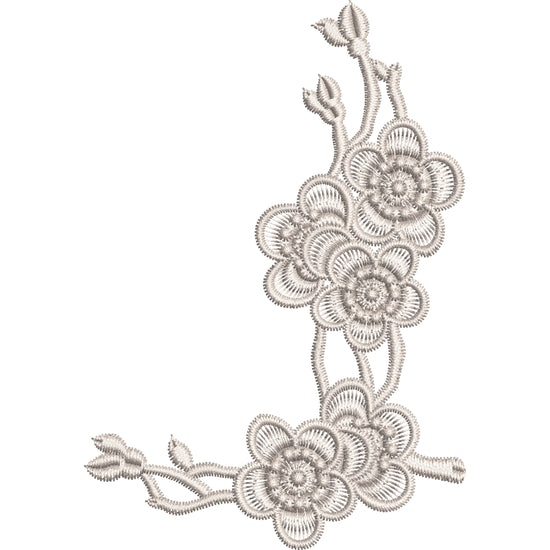 Blooming Blossom Branch Lace Embroidery-N406152