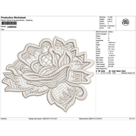 Lattice Floral Lace Embroidery-N406224