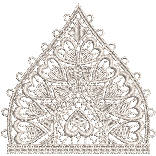 Heart Pattern Lace Triangle Embroidery-N406581
