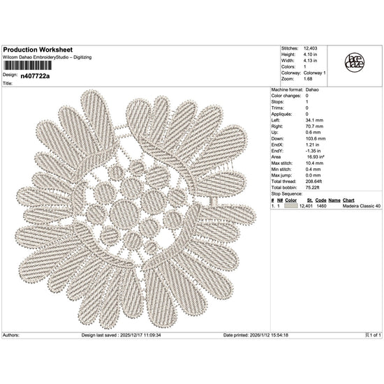 Daisy-Style Lace Flower Embroidery-N407722A