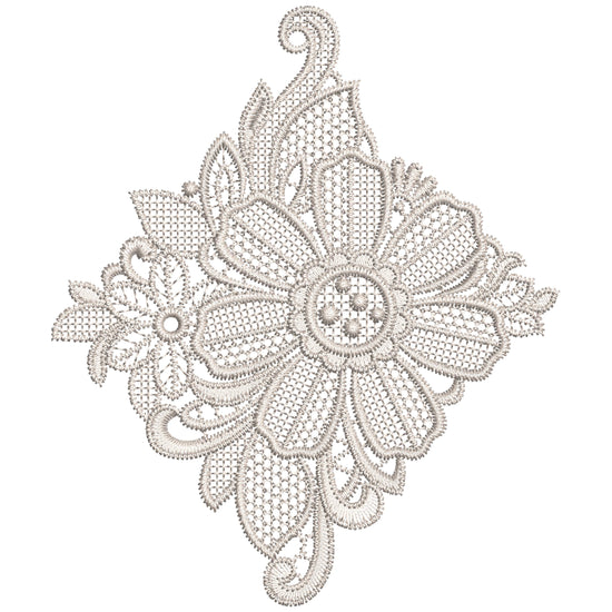 Lattice Floral Lace Brooch Embroidery-N407973