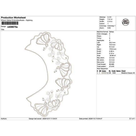 Butterfly Lace Collar Embroidery-N408675A