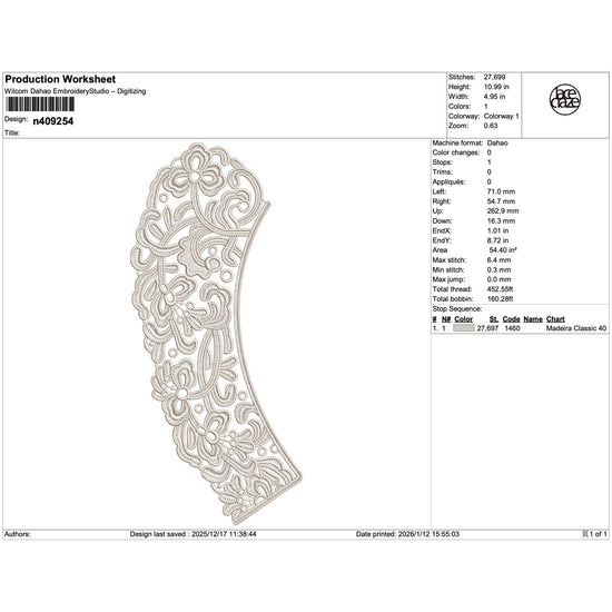 Floral Scroll Lace Collar Embroidery-N409254
