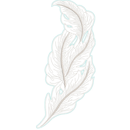 Elegant Feather Lace Embroidery-N606411