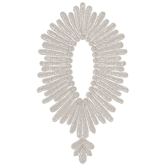 Fan-Shaped Feather Lace Embroidery-N6077466