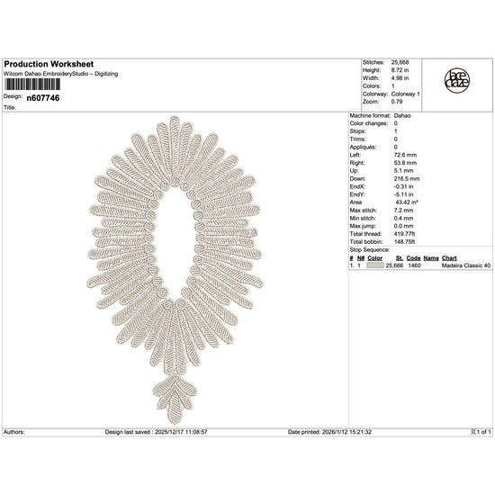 Fan-Shaped Feather Lace Embroidery-N6077466