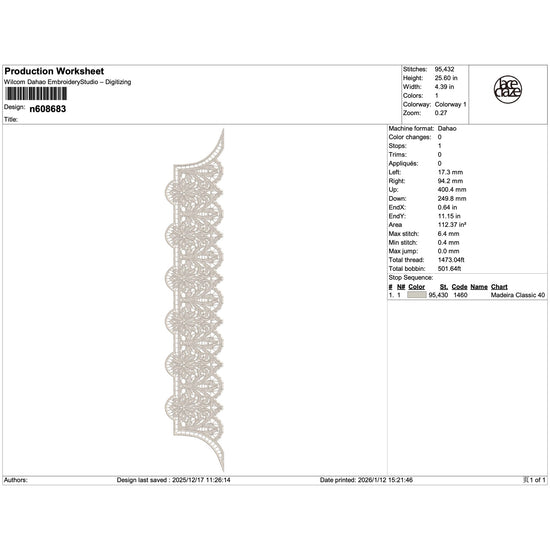 Floral Scallop Lace Trim Embroidery-N608683