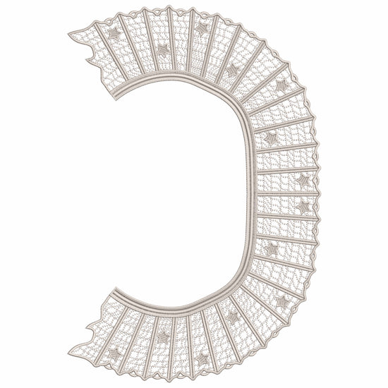 Star-Studded Fan Lace Collar Embroidery-N805660