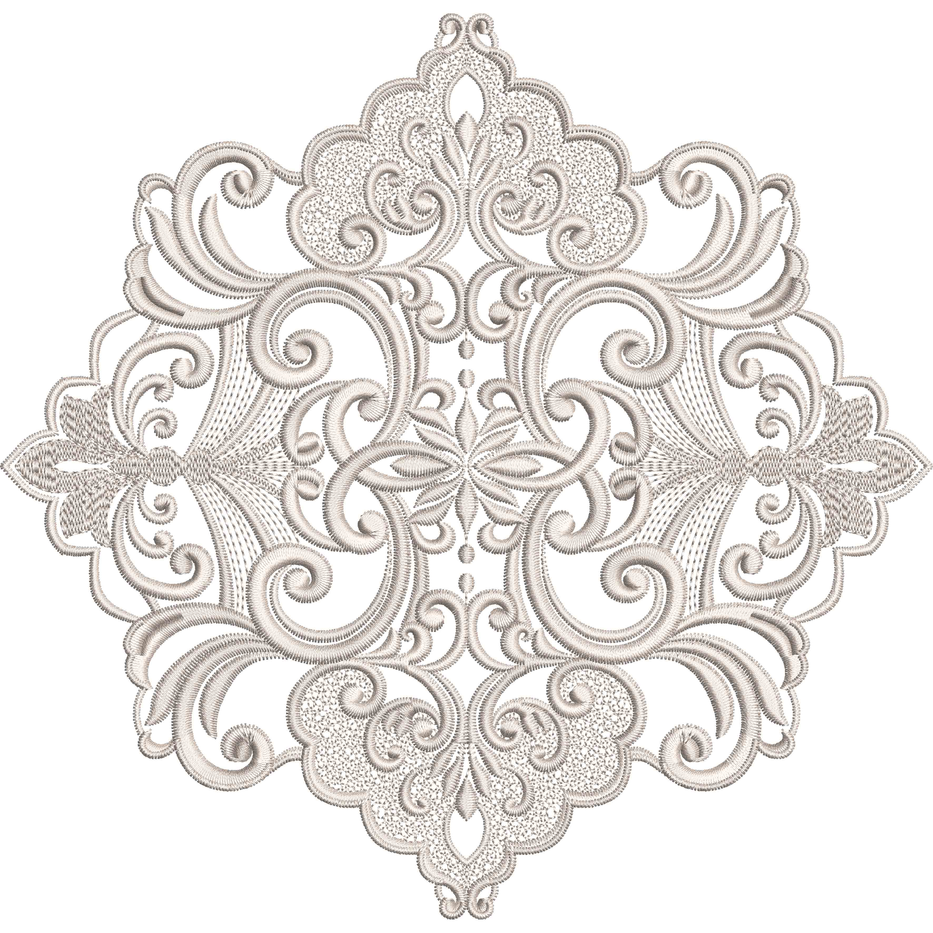 Symmetric Scroll Lace Medallion Embroidery-N806305