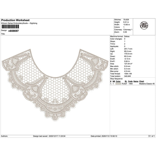 Honeycomb Lace Collar Embroidery-N808697