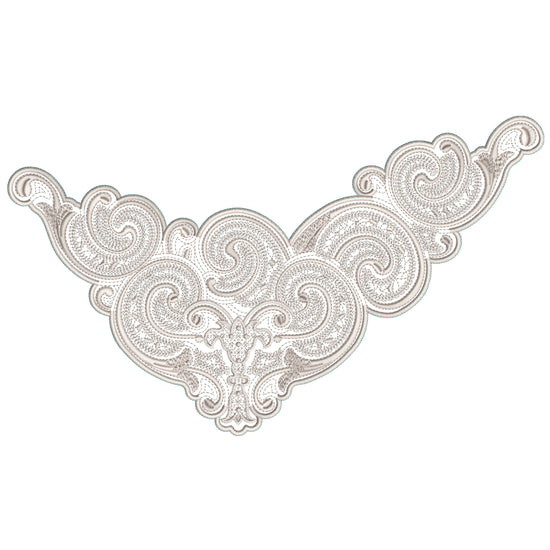 Paisley Scroll Lace Applique Embroidery-N809131