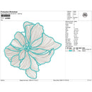 Turquoise-Trimmed Airy Petal Lace Flower Applique Embroidery-SX0096